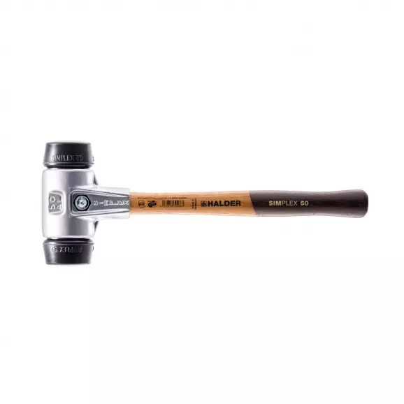 Чук гумен HALDER 3102 Simplex 0.405кг, ф40мм, с дървена дръжка, с корпус от алуминий