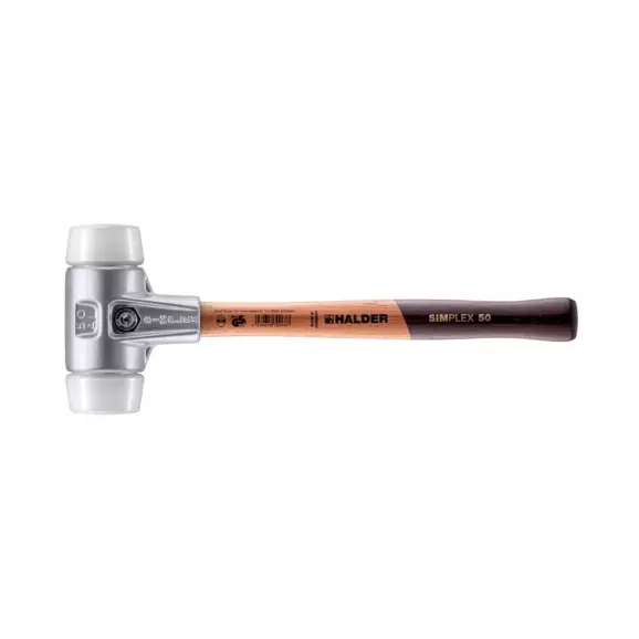 Чук пластмасов HALDER 3107 Simplex 0.360кг, ф40мм, с дървена дръжка, с корпус от алуминий