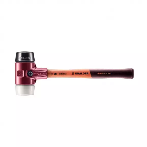Чук с комбинирана глава HALDER 3027 Simplex 1.510кг, ф60мм, с дървена дръжка, корпус от чугун