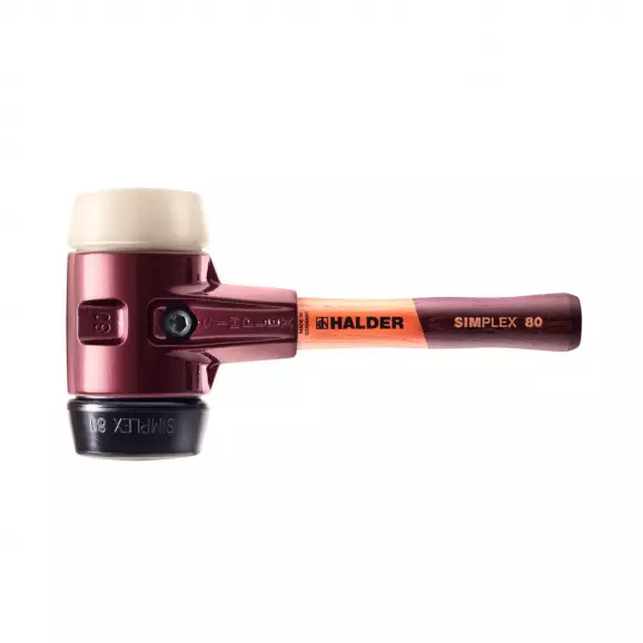 Чук с комбинирана глава HALDER 3028 Simplex 2.790кг, ф80мм, с дървена дръжка, корпус от чугун