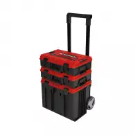 Куфар за инструменти на колела EINHELL E-Case Tower, пластмаса, черен/червен