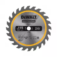 Диск с твърдосплавни пластини DEWALT Construction 115/1.5/9.5 Z=24, за дървесина