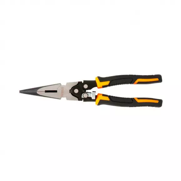 Жустерни клещи DEWALT 255мм, прави, стомана, полукръгли плоски челюсти, двукомпонентна дръжка