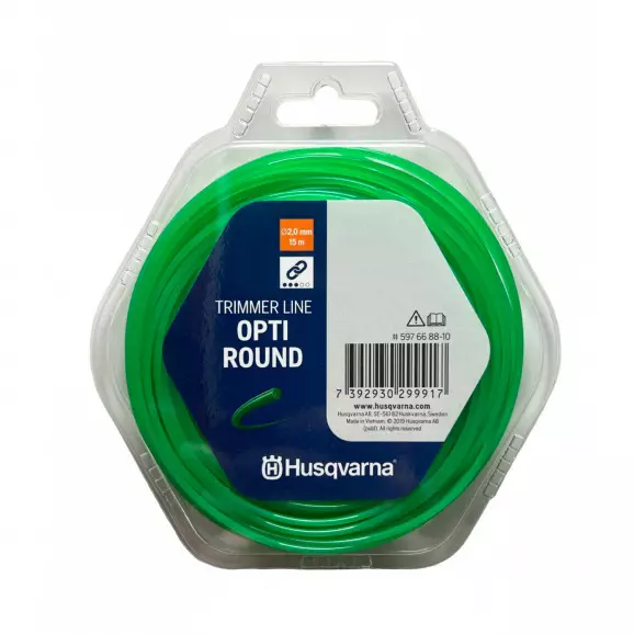 Корда HUSQVARNA Opti Round 2.0мм/15м, кръгла, дължина 15м, зелена