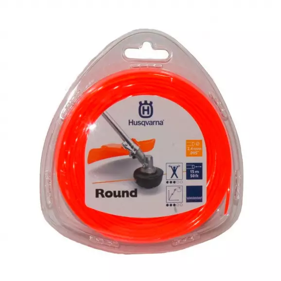 Корда HUSQVARNA Opti Round 2.4мм/15м, кръгла, дължина 15м, оранжева