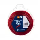 Корда HUSQVARNA Opti Penta 3.0мм/56м, петоъгълна, дължина 56м, червена - small