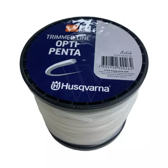 Корда HUSQVARNA Opti Penta 3.3мм/75м, петоъгълна, дължина 75м, бяла
