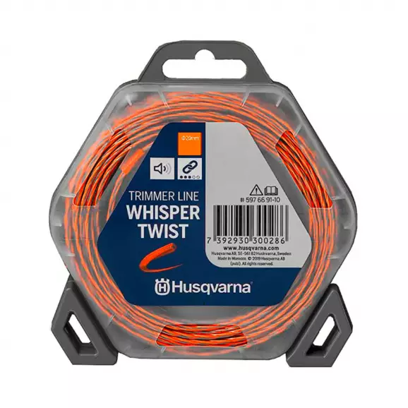 Корда HUSQVARNA Whisper Twist 1.5мм/15м, усукана, безшумна, дължина 15м, оранжевa
