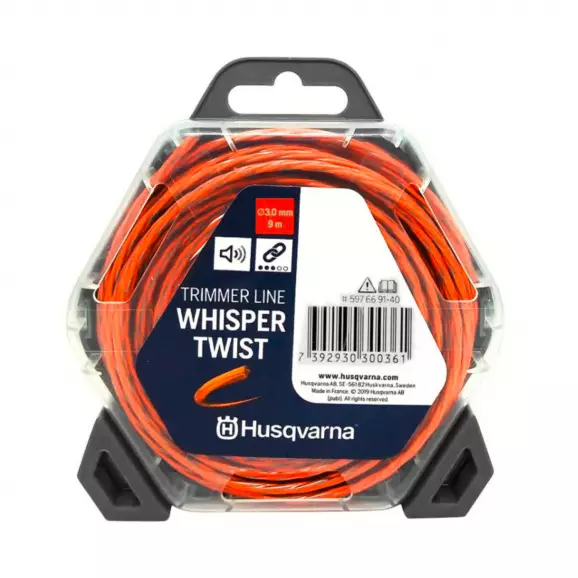 Корда HUSQVARNA Whisper Twist 3.0мм/9м, усукана, безшумна, дължина 9м, оранжева