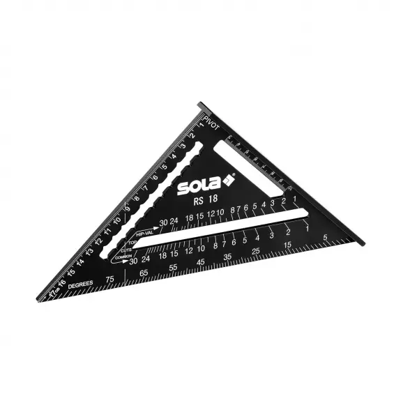 Мултифункционален прав ъгъл SOLA 185x185x262мм, за измерване на ъгли, алуминий