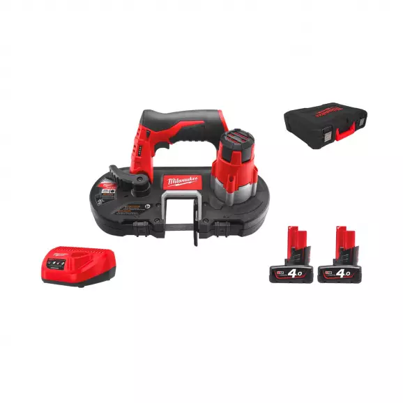 Акумулаторен лентов трион MILWAUKEE M12 BS-402C, 12V, 4.0Ah, Li-Ion, 687.4mm, 85m/min