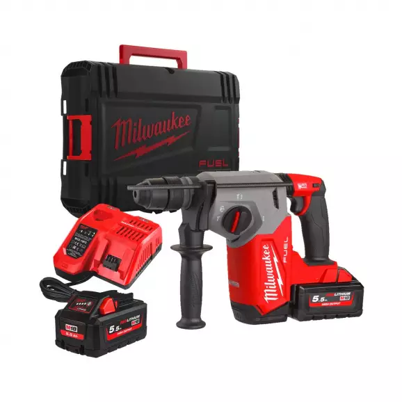 Акумулаторен перфоратор MILWAUKEE M18 FHX-552X, 18V, 5.5Ah, Li-Ion, SDS-plus, 2.5J, безчетков