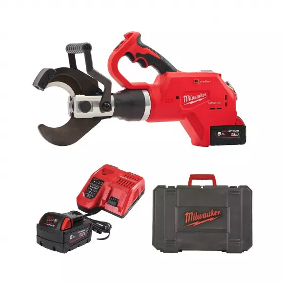 Акумулаторна хидравлична ножица за рязане на кабели MILWAUKEE M18 HCC75-502C, 18V, 5.0Ah, Li-Ion, 77.8kN