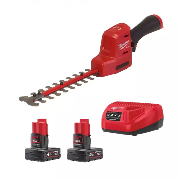 Акумулаторна ножица за трева и храсти MILWAUKEE M12 FHT20-402, 12V, 4.0Ah, Li-Ion, 200мм, безчетков