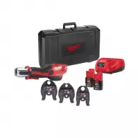 Акумулаторна преса за щанци и матрици MILWAUKEE M12 HPT-202C U-SET, 12V, 2.0Ah, Li-Ion, 19kN