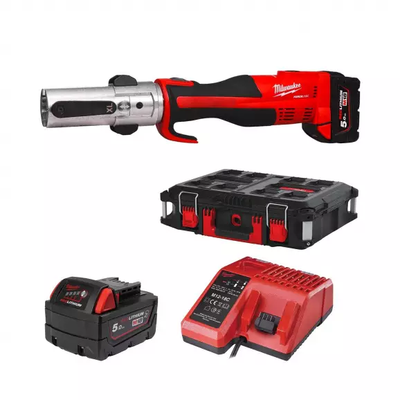 Акумулаторна преса за щанци и матрици MILWAUKEE M18 BLHPTXL-502C, 18V, 5.0Ah, Li-Ion, 32kN