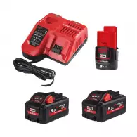 Комплект батерии и зарядно устройство MILWAUKEE M18 HNRG-552, 12/18V, 3.0/5.5Ah, Li-Ion