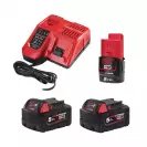 Комплект батерии и зарядно устройство MILWAUKEE M18 NRG-502, 12/18V, 2.0/5.0Ah, Li-Ion - small