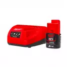 Комплект батерия и зарядно устройство MILWAUKEE M12 B2 + зарядно C12 C, 12V, 2.0Ah, Li-Ion - small