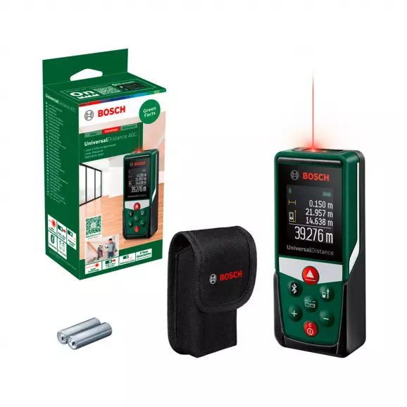 Лазерна ролетка BOSCH UniversalDistance 40C, 0.05-40м, ± 2.0мм, Bluetooth