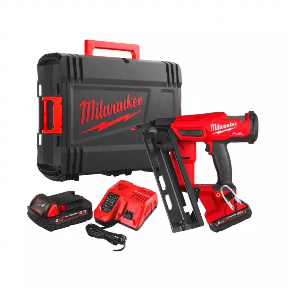 Такер акумулаторен MILWAUKEE M18 FN16GA-202X, 18V, 2.0Ah, Li-Ion, за гвоздеи 32-64мм, безчетков