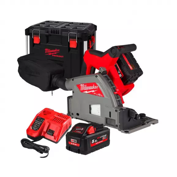 Акумулаторен циркулярен трион MILWAUKEE M18 FPS55-552P, 18V, 5.5Ah, Li-Ion, ф165x20мм, 2500-5600об/мин
