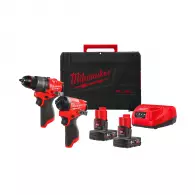 Акумулаторен комплект MILWAUKEE M12 FPP2A2-402X (M12 FPD2-0 + M12 FID2-0), 12V, 4.0Ah, Li-Ion