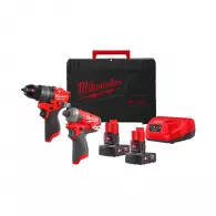 Акумулаторен комплект MILWAUKEE M12 FPP2E2-402X (M12 FPD2-0 + M12 FQID-0), 12V, 4.0Ah, Li-Ion