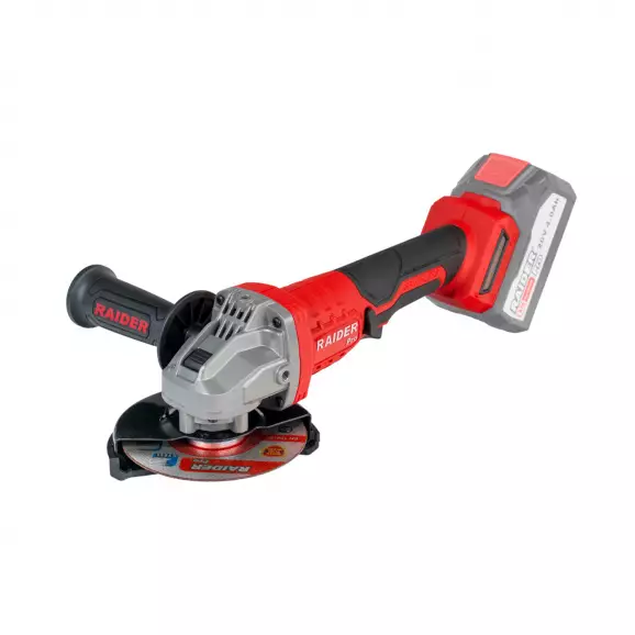 Акумулаторен ъглошлайф RAIDER Pro RDP-PBAG20 Solo, 20V, 1.5-4.0Ah, Li-Ion, ф125мм, безчетков