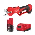 Акумулаторна лозарска ножица MILWAUKEE M12 BLPRS-202, 12V, 2.0Ah, Li-Ion, 32мм - small
