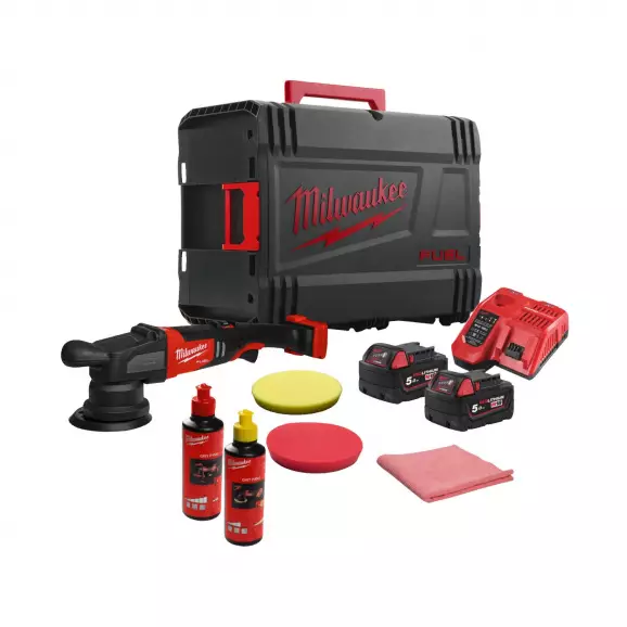 Акумулаторна полирмашина MILWAUKEE M18 FROP15-502X KIT, 18V, 5.0Ah, Li-Ion, ф125мм, безчетков