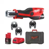 Акумулаторна преса за щанци и матрици MILWAUKEE M12 HPT-202C SET, 12V, 2.0Ah, Li-Ion, 19kN