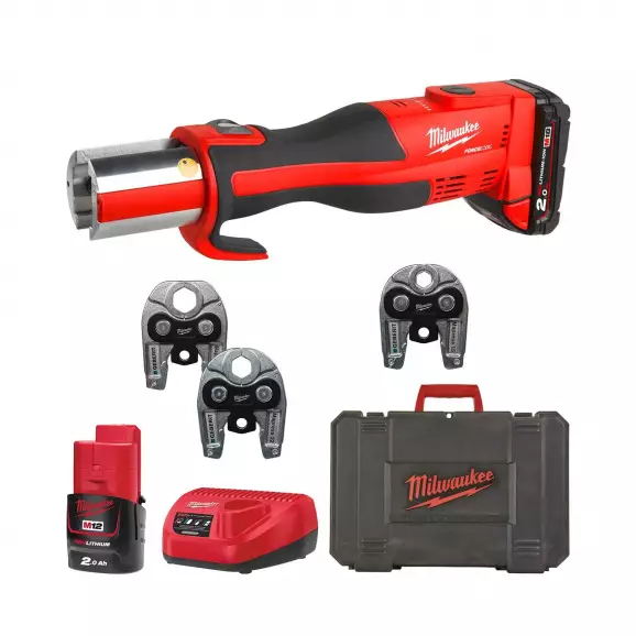 Акумулаторна преса за щанци и матрици MILWAUKEE M18 BLHPT-202C SET, 18V, 2.0Ah, Li-Ion, 32kN