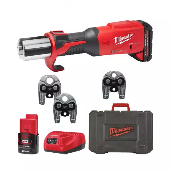 Акумулаторна преса за щанци и матрици MILWAUKEE M18 ONEBLHPT-302C SET, 18V, 3.0Ah, Li-Ion, 32kN