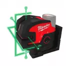 Линеен лазерен нивелир MILWAUKEE M12 CLL4P-0C, 2 лазерни линии, 4 точки, точност 3mm/10m, 38м, автоматично - small, 243152