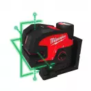 Линеен лазерен нивелир MILWAUKEE M12 CLL4P-301C, 2 лазерни линии, 4 точки, точност 3mm/10m, 38м, автоматично - small, 243145