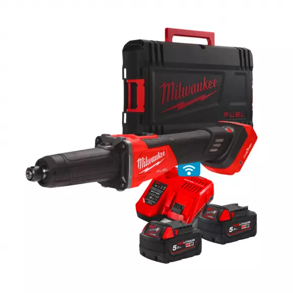Шлайф прав акумулаторен MILWAUKEE M18 FDGROVB-502X, 18V, 5.0Ah, Li-Ion, 8000-20000об/мин, ф6.0/8.0мм