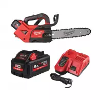 Трион верижен акумулаторен MILWAUKEE M18 FTHCHS30-802, 18V, 8.0Ah, Li-Ion, 30cм, безчетков