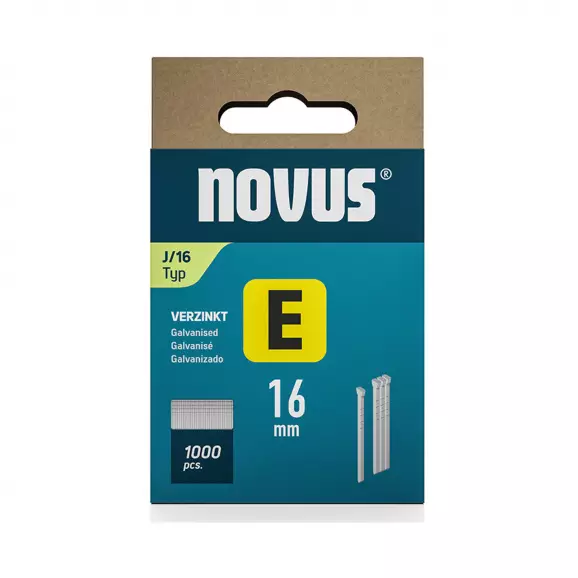 Гвоздей за такер NOVUS 1.2х16мм/1000бр., тип J/E, блистер