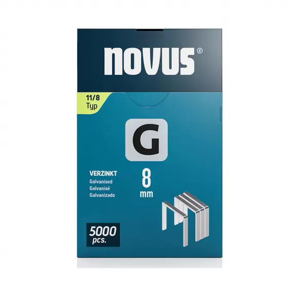 Кламери NOVUS 11/8мм 5000бр., тип 11/G, плоска тел, кутия