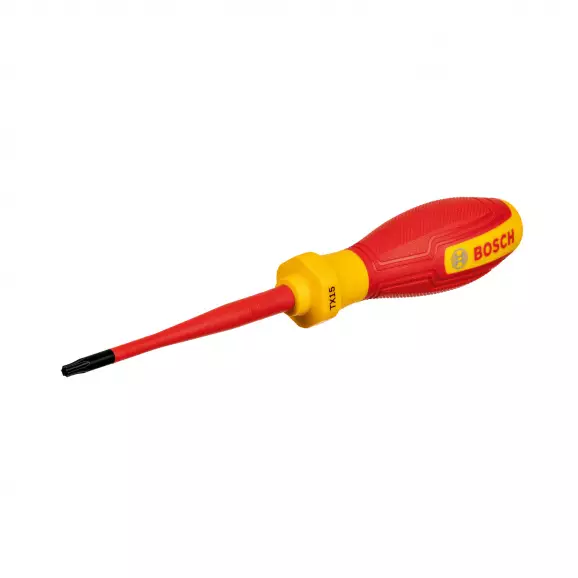 Отвертка торкс BOSCH VDE ТХ15 160/75мм, изолирана 1000V, S2, двукомпонентна дръжка