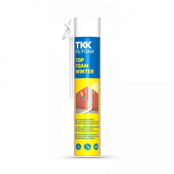 Пяна полиуретанова TKK Top Foam Winter 750мл, ръчна, зимна -5 градуса