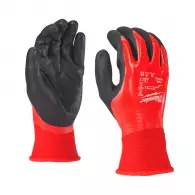 Ръкавици MILWAUKEE M/8 Level A, с пет пръста, червени, противосрезни от полиестер, топени в нитрил