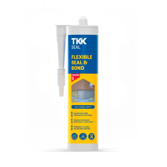 Строително лепило-уплътнител TKK Flexible Seal & Bond MS40 300мл - сиво-кафяво, RAL8019
