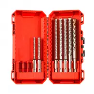Свредла MILWAUKEE SDS-Plus MX4 5.0-12мм 7части, за бетон и армиран бетон, HM, 4 режещи ръба, SDS-plus