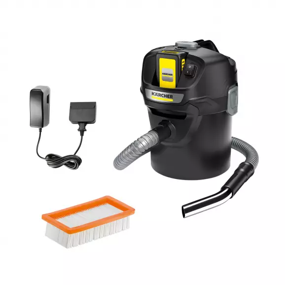 Акумулаторна прахосмукачка за пепел KARCHER AD 2 Battery Set, 18V, 2.5Ah, Li-Ion, -л/мин, 14л