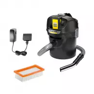 Акумулаторна прахосмукачка за пепел KARCHER AD 2 Battery Set, 18V, 2.5Ah, Li-Ion, -л/мин, 14л