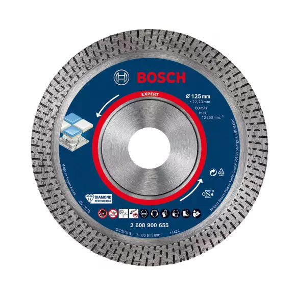 Диск диамантен BOSCH EXPERT Hard Ceramic 125х1.4x22.23мм, за керамика, мрамор, теракот, фаянс