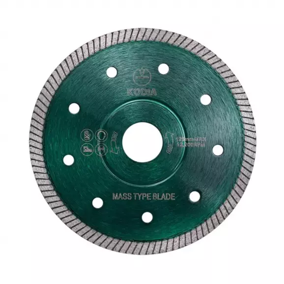 Диск диамантен KODIA MASS TURBO 125х1.3x22.23мм, за керамика, гранитогрес, порцелан, сухо и мокро рязане