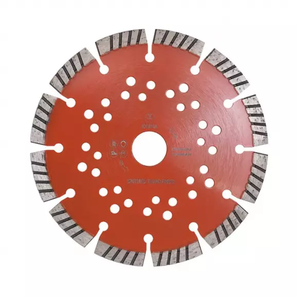 Диск диамантен KODIA SINTERED TURBO PERFORATED 150х2.2x22.23мм, за бетон, замазка, тухли, керемиди, сухо рязане